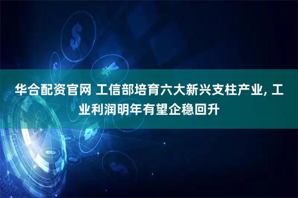 华合配资官网 工信部培育六大新兴支柱产业, 工业利润明年有望企稳回升